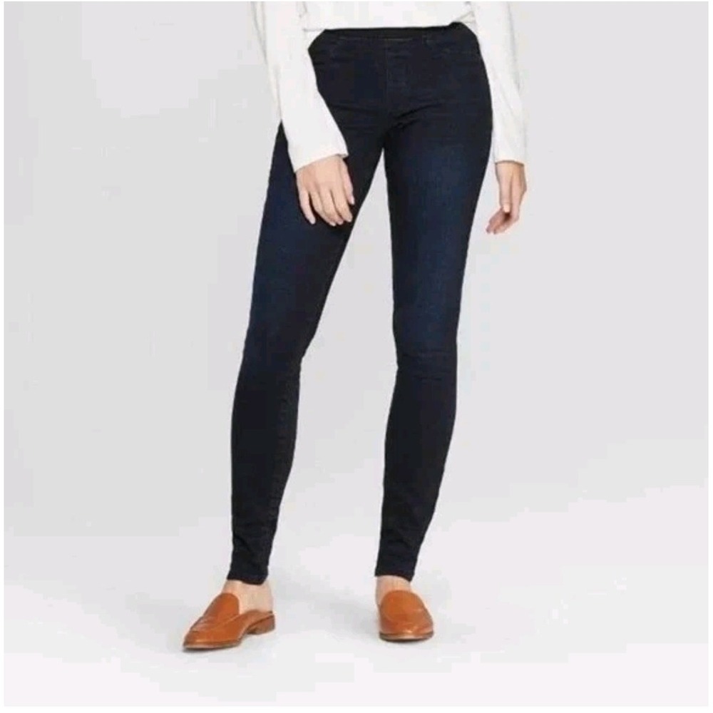 Universal Thread NWT 2 High Rise Skinny Jeggings Dark Wash Pull On Denim‎ Indigo